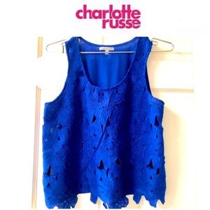 CHARLOTTE RUSSE summer Tank Top sleeveless royal blue size M like new